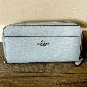Light blue coach wallet.